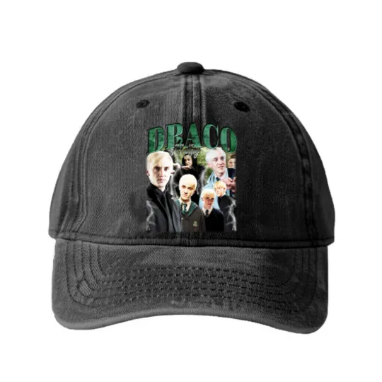 Discover Tom Felton 90s Vintage Washed Denim Baseball Caps, Draco Malfoy Washed Denim Baseball Caps, Draco Malfoy Merch, Harry Potter