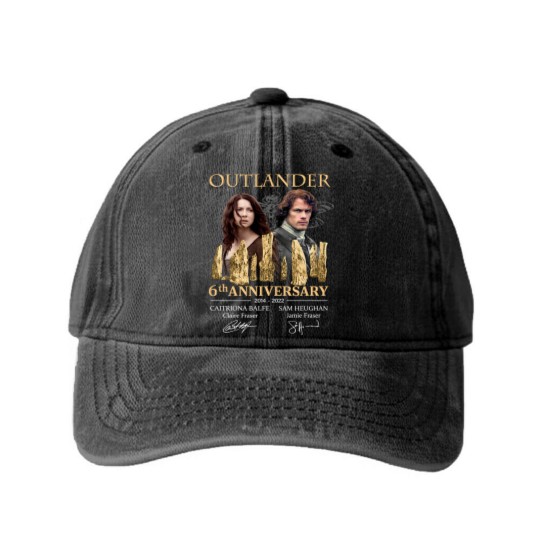 Discover Outlander 6th anniversary 2014-2022 Washed Denim Baseball Caps