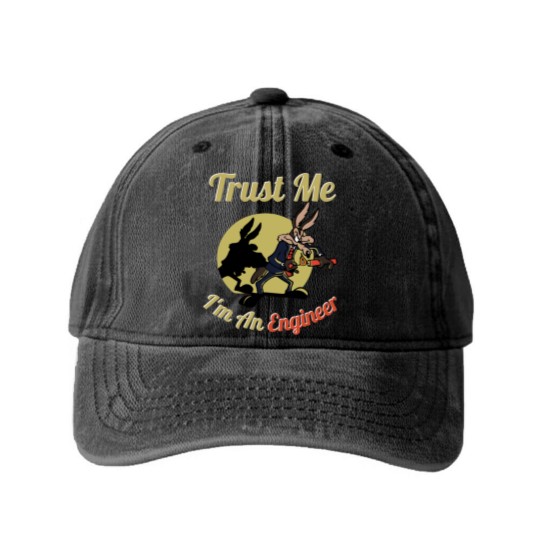 Discover TRUST ME IM AN ENGINEER Washed Denim Baseball Caps