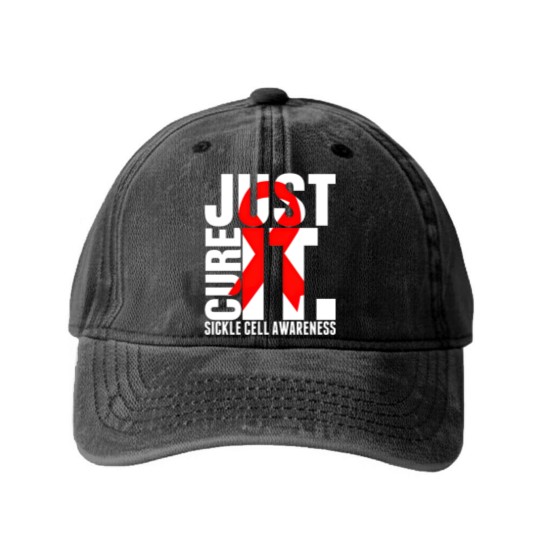 Discover Just Cure It Sickle Cell Awareness Washed Denim Baseball Caps Washed Denim Baseball Caps