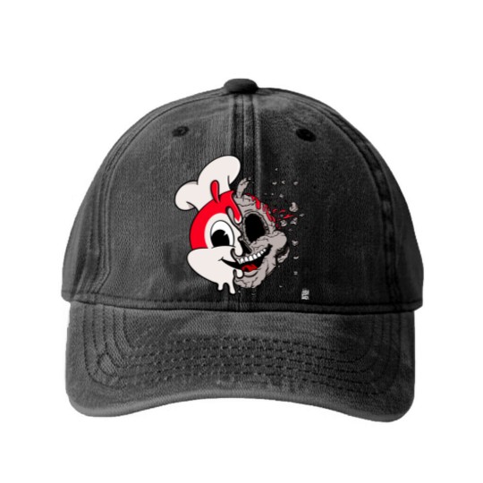 Discover JOLLIBEE ACID POPART REMIX FILIPINO GRAY Washed Denim Baseball Caps