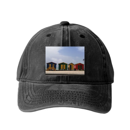 Discover Beach Huts in Cape Town Washed Denim Baseball Caps