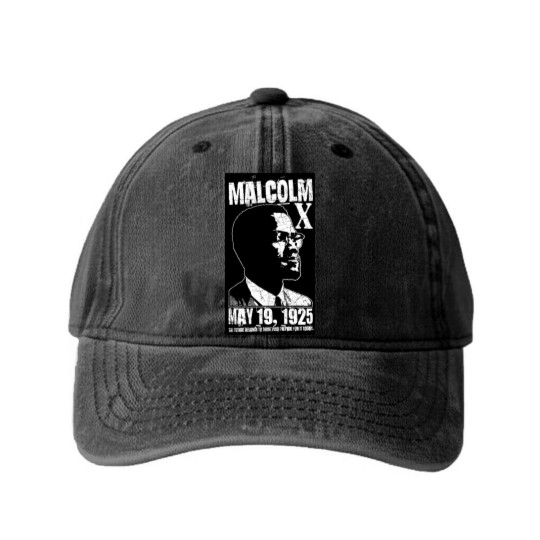 Discover Malcolm X Anniversary Washed Denim Baseball Caps/