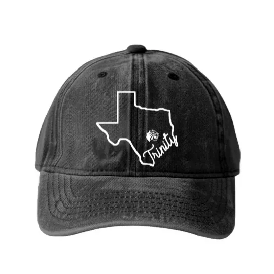 Discover Trinity tigers Washed Denim Baseball Caps, Trinity college, woman Washed Denim Baseball Caps, men Washed Denim Baseball Caps,