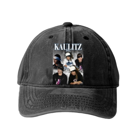 Discover Tokio Hotel Tom Kaulitz Washed Denim Baseball Caps, Tom Kaulitz Vintage Washed Denim Baseball Caps