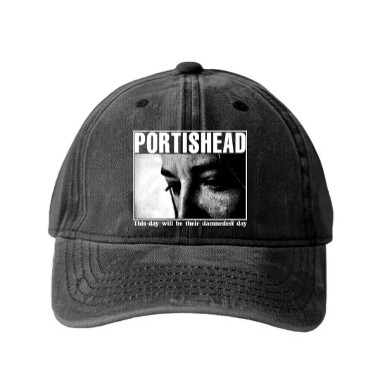 Discover Vintage Portishead 1997 Tour Washed Denim Baseball Caps - Portishead Washed Denim Baseball Caps