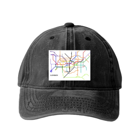 Discover London Metro Map Washed Denim Baseball Caps