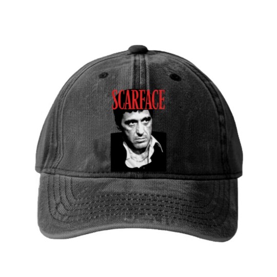 Discover Scarface Tony Montana Movie Washed Denim Baseball Caps