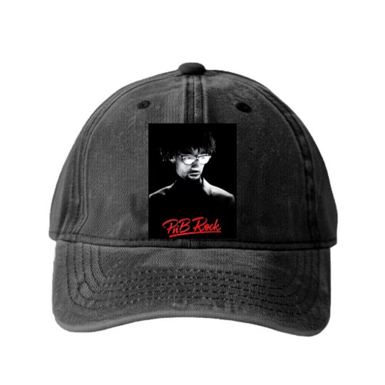 Discover Rest in Peace PnB Rock Washed Denim Baseball Caps, PnB Rock