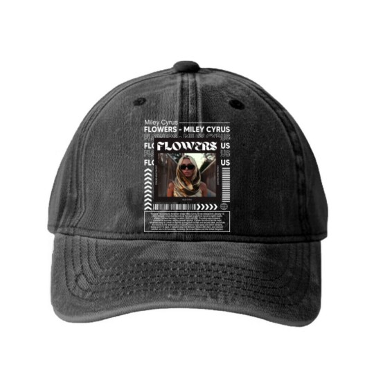 Discover Miley Cyrus Music Washed Denim Baseball Caps K1, Flowers Song
