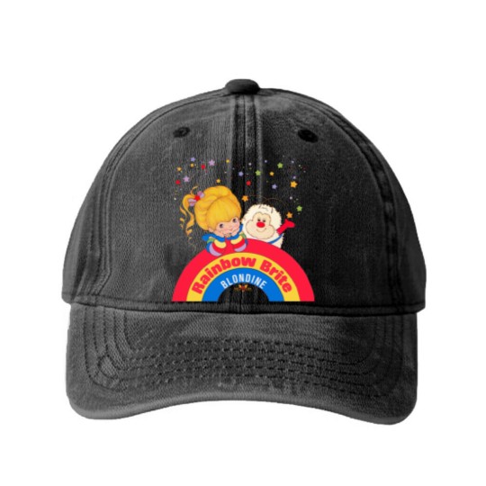 Discover Vintage Blondine Rainbow Brite Washed Denim Baseball Caps