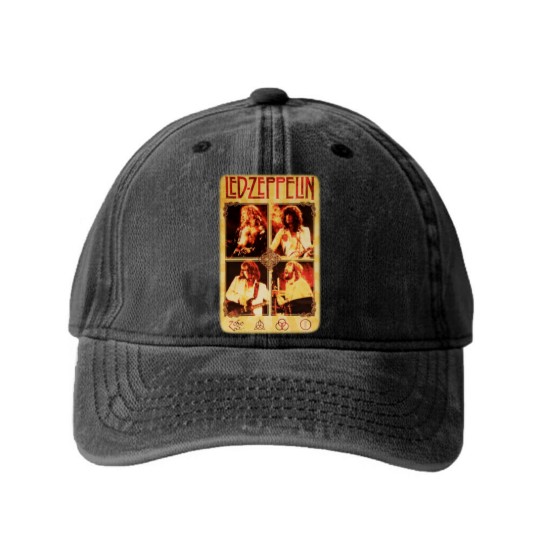 Discover Unisex AOP Cut & Sew Washed Denim Baseball Caps, LE.D ZE.PP.ELIN