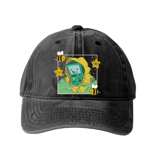 Discover Bimo _Beemo Cartoon - Adventure Time - Washed Denim Baseball Caps