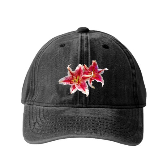 Discover Stargazer Lily Pair Washed Denim Baseball Caps