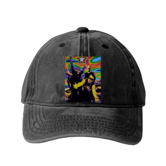 Discover 90s U2 Irish Rock Band Alternative Indie Zooropa Tour 1993 Washed Denim Baseball Caps