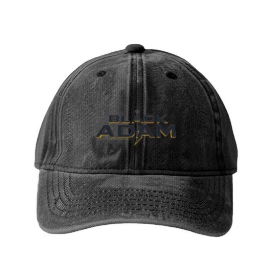 Discover Black Adam Washed Denim Baseball Caps, Black Adam 2022 Movie Washed Denim Baseball Caps, Super Hero Black Adam