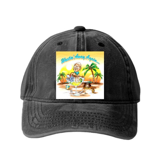 Discover Wastin' Away Again Jimmy Buffett Washed Denim Baseball Caps, Vintage Jimmy Buffett Memorial Washed Denim Baseball Caps