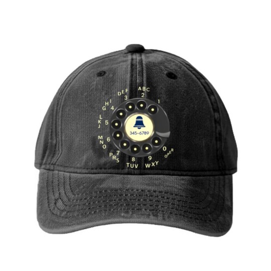 Discover Retro Rotary Dial Phone Old Phone Washed Denim Baseball Caps