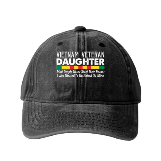 Discover Daughter of a Vietnam Veteran Washed Denim Baseball Caps