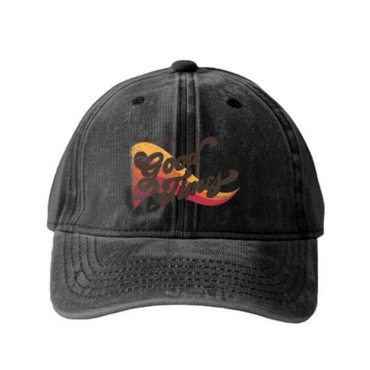 Discover Nuthin' But Good Times 70's Vintage Distressed Retro Washed Denim Baseball Caps