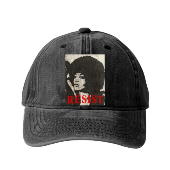 Discover Angela Davis Resist - Angela Davis - Washed Denim Baseball Caps