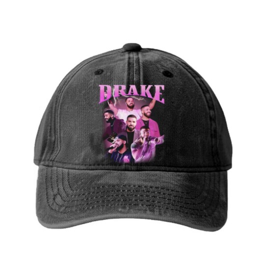 Discover Limited Rapper DRAKE Washed Denim Baseball Caps, DRIZZY Champagne PAPI Washed Denim Baseball Caps