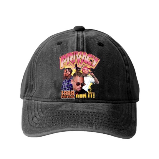 Discover Vintage Privacy Chris Brown Washed Denim Baseball Caps, Chris Brown Hip Hop Tour 2022 Washed Denim Baseball Caps
