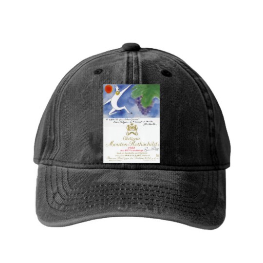 Discover Château Mouton Rothschild Classic Washed Denim Baseball Caps Washed Denim Baseball Caps