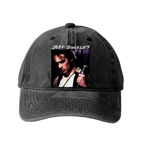 Discover Jeff Buckley Grace Music Washed Denim Baseball Caps, Retro Style Jeff Buckley Washed Denim Baseball Caps