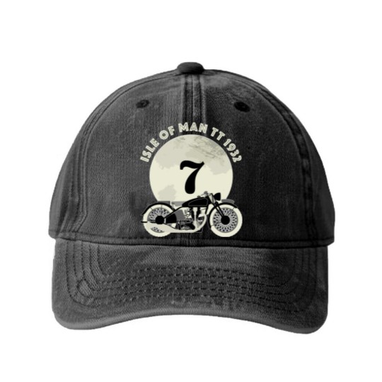 Discover Isle Of Man Tt Racing Washed Denim Baseball Caps