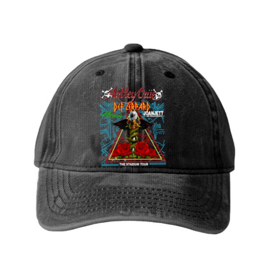 Discover The Stadium Tour 2022 Washed Denim Baseball Caps Def Lepard Motley Crue Poison Joan Jett Washed Denim Baseball Caps. 2022 Stadium Tour