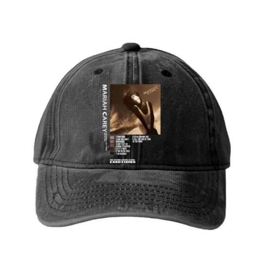 Discover Mariah Carey Emotions Album Washed Denim Baseball Caps