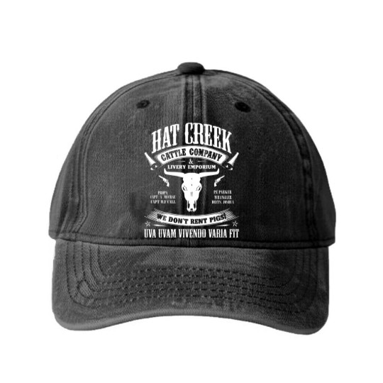 Discover Hat creek cattle company livery emporium we don't Washed Denim Baseball Caps