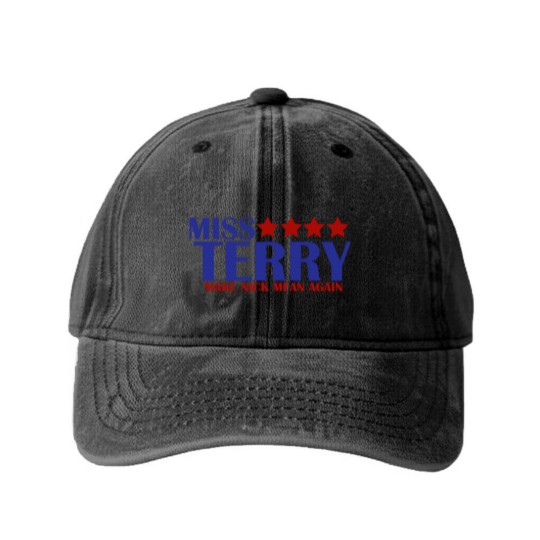 Discover Miss Terry Make Nick Mean Again Washed Denim Baseball Caps