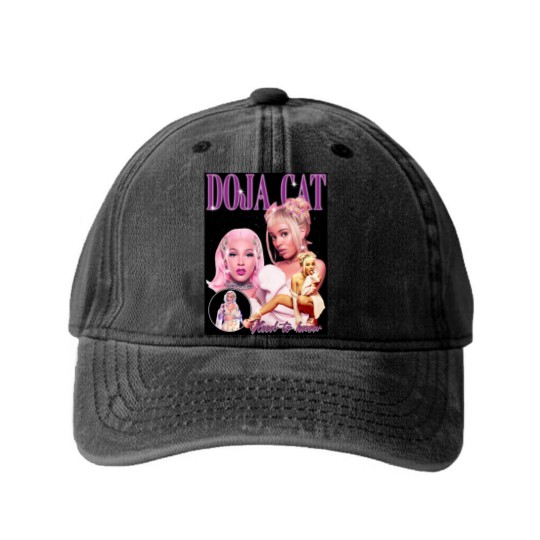 Discover Bootleg Doja Cat Washed Denim Baseball Caps, Doja Cat 90s Graphic Washed Denim Baseball Caps, Vintage Washed Denim Baseball Caps