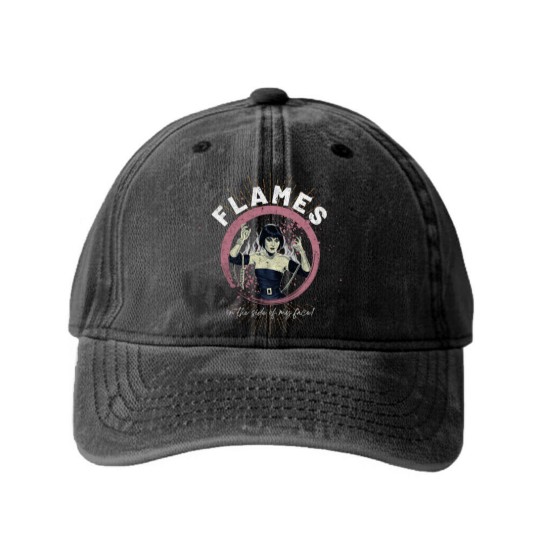 Discover Flames on the side of my face - Clue - Washed Denim Baseball Caps