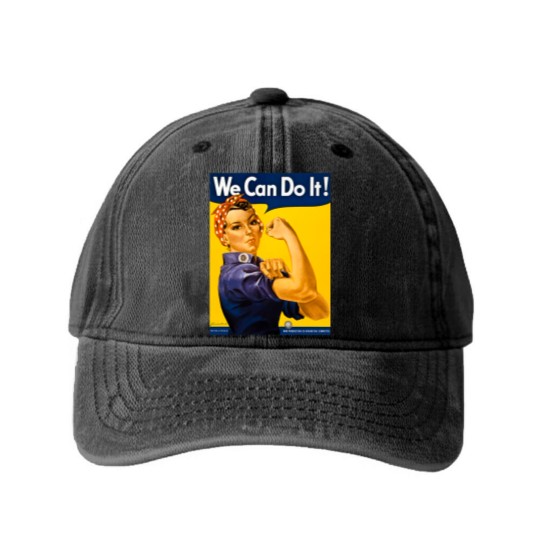 Discover We Can Do It! Rosie the Riveter Vintage WW2 Washed Denim Baseball Caps