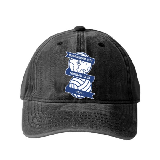 Discover Birmingham City FC Logo Washed Denim Baseball Caps