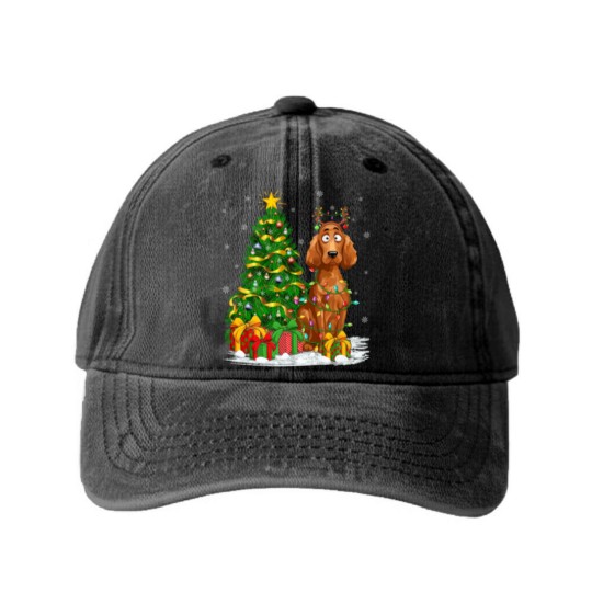 Discover Irish Setter Dog Lover Xmas Lighting Irish Setter Washed Denim Baseball Caps