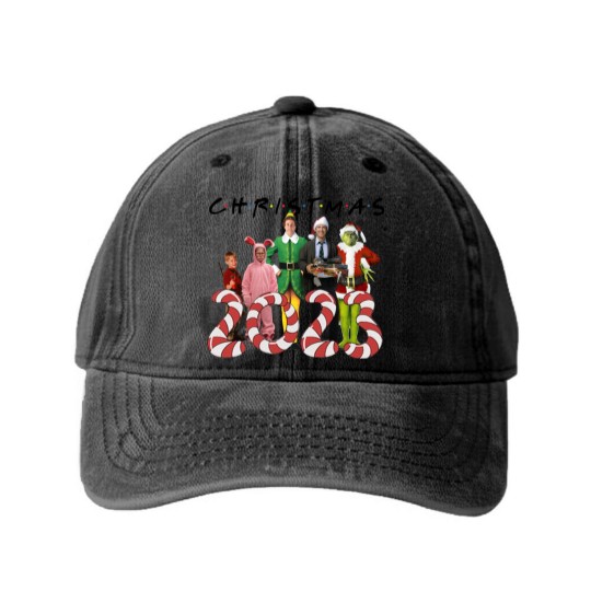 Discover Christmas Pajamas Matching Family Washed Denim Baseball Caps |