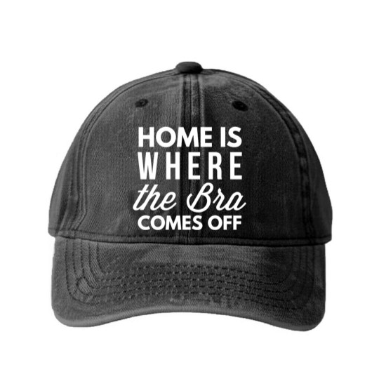 Discover Where the bra comes off Washed Denim Baseball Caps