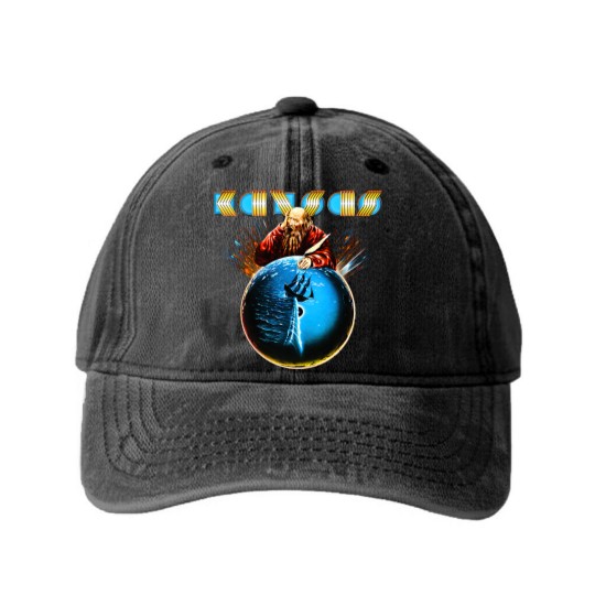 Discover Kansas Rock Band Point Of Know Return Washed Denim Baseball Caps, Vintage Kansas Washed Denim Baseball Caps