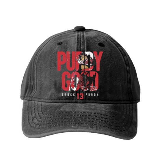 Discover Brock Purdy San Francisco Purdy Good - Brock Purdy - Washed Denim Baseball Caps