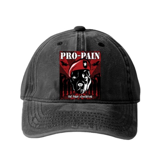 Discover Pro Pain Dog Washed Denim Baseball Caps