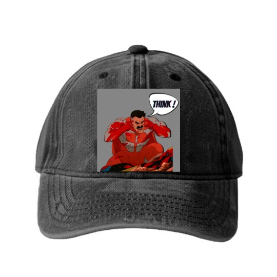 Discover Think Mark  Omni man Washed Denim Baseball Caps