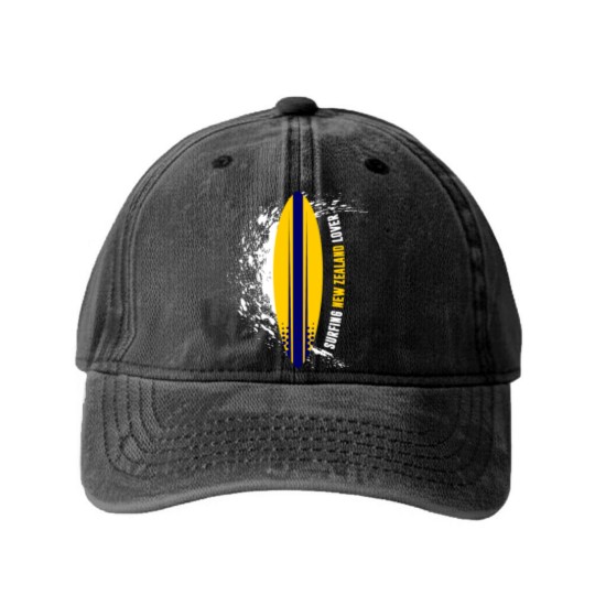 Discover Surfing New Zealand Lover Washed Denim Baseball Caps