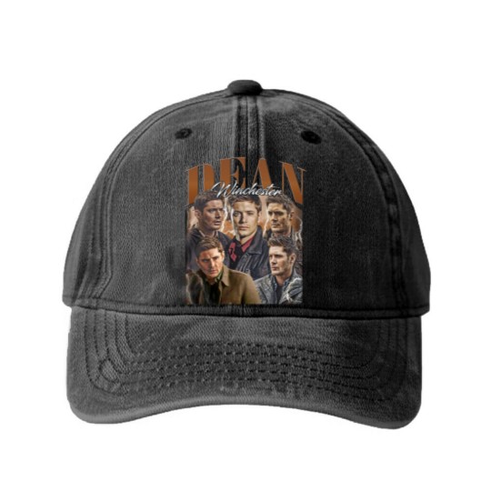 Discover Dean Winchester Vintage Washed Denim Baseball Caps, Gift For Women and Man Unisex Washed Denim Baseball Caps