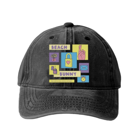 Discover beach bunny merch Washed Denim Baseball Caps