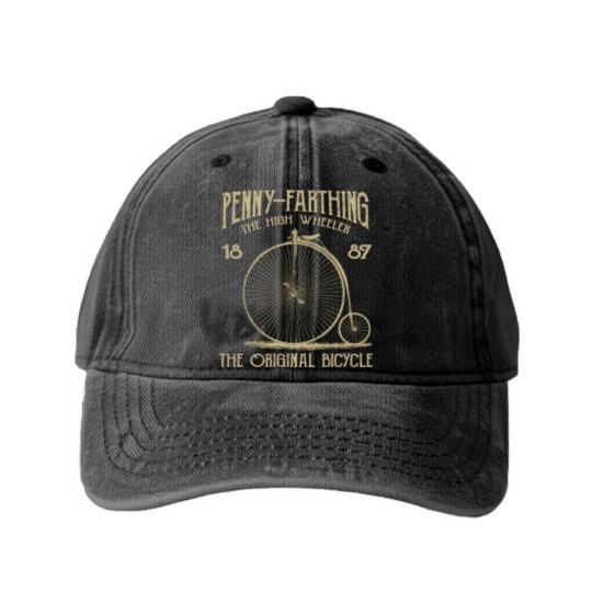 Discover Penny Farthing Washed Denim Baseball Caps