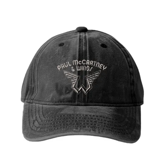 Discover P mccartney: Wings Red Washed Denim Baseball Caps